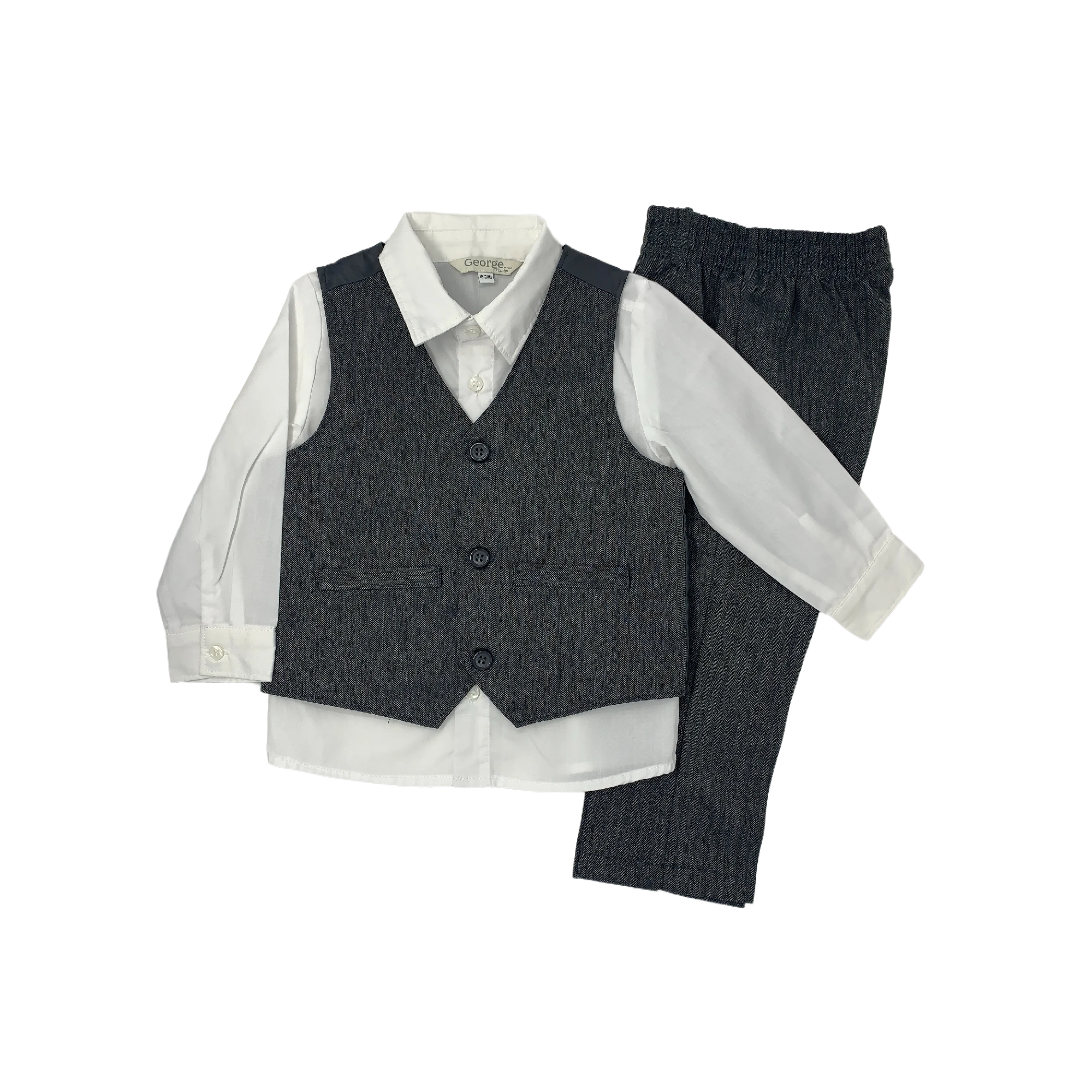 Grey Suit and White Shirt 18-24 months Formal Wear for Baby Boy