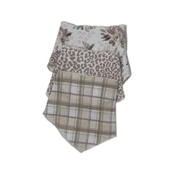 Cream and Purple Bandana Bibs