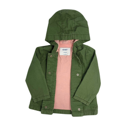 Green Hooded Jacket with Pockets