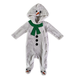 Fuzzy White Snowman Suit 3-6 months / Unisex / Halloween