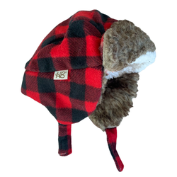 Red and Black Plaid Trapper Hat