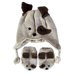 Puppy Hat and Mitten Set