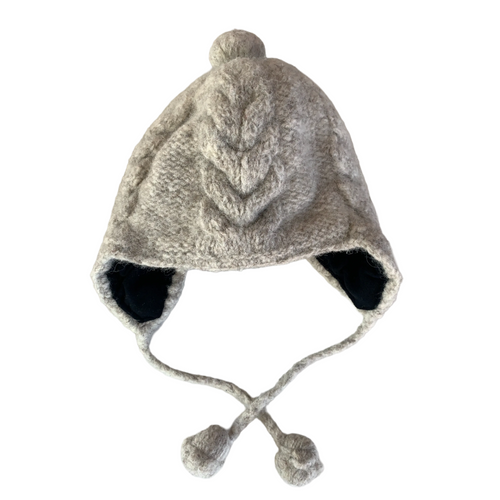 Grey Knit hat with pompoms Large / Female / Everyday