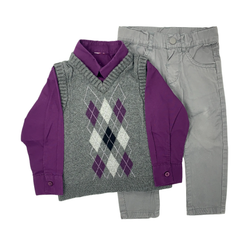 Argyle in Purple 12-18 months / Male / Formal