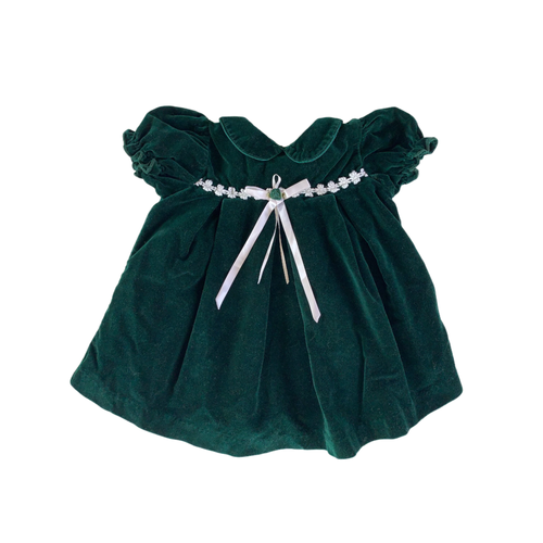 Velvet Green Dress 9-12 months / Female / Formal