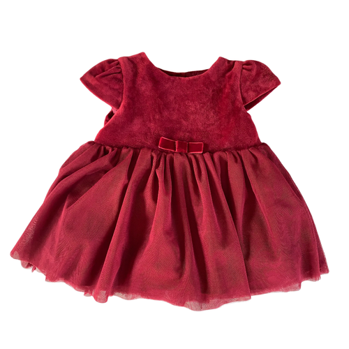 Burgundy Velour Dress 3-6 months / Female / Formal