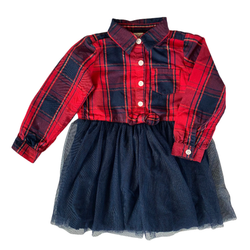 Red and Navy Collared Dress 2T / Female / Formal