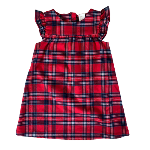 Red Plaid Cap Sleeve Dress 18-24 months / Female / Everyday