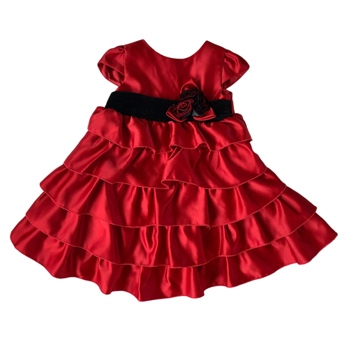 Red Satin Ruffled Dress 18-24 months / Female / Formal