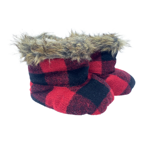 Black and Red Fuzzy Slippers