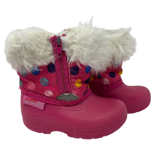 Pink Polka Dot Winter Boots