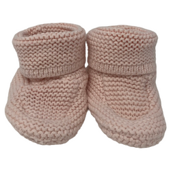 Pink Knit Baby Booties