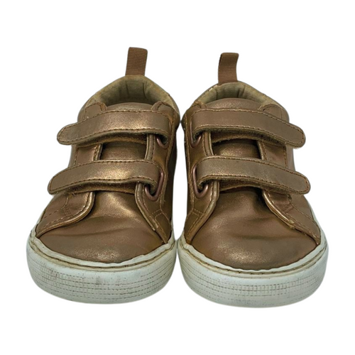 Gold Velcro Shoes, Size 8