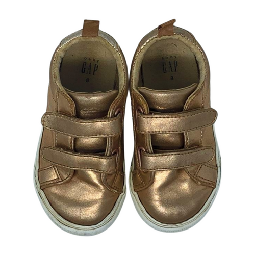 Gold Velcro Shoes, Size 8