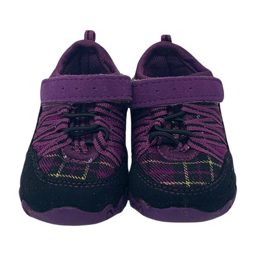 Purple and Black Plaid Shoes, Size 3