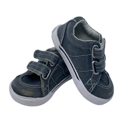 Grey Velcro Shoes, 0-3m