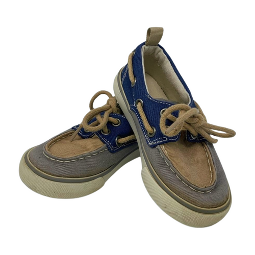 Brown and Blue Shoes with Laces, Size 8