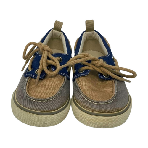 Brown and Blue Shoes with Laces, Size 8