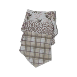 Cream and Purple Bandana Bibs