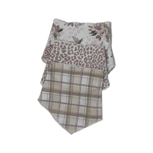 Cream and Purple Bandana Bibs