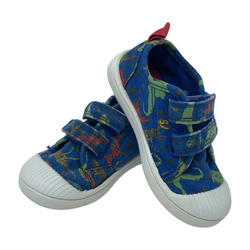 Blue Dinosaur Pattern Shoes, Size 6