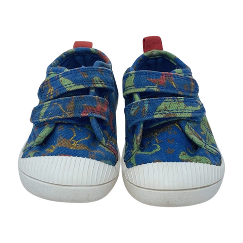 Blue Dinosaur Pattern Shoes, Size 6