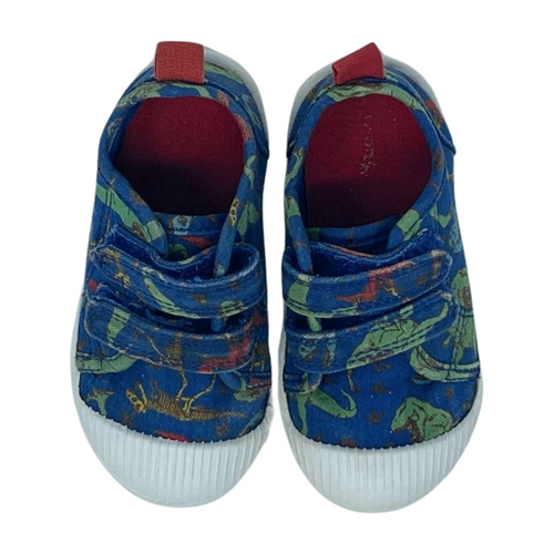 Blue Dinosaur Pattern Shoes, Size 6