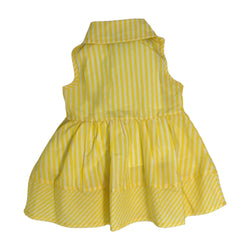 Yellow Striped Collared Dress