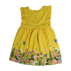 Yellow Dress with Flowers and Butterflies