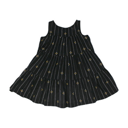 Simple Black Dress with Yellow/White Pattern