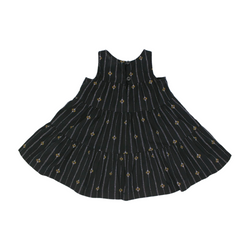 Simple Black Dress with Yellow/White Pattern