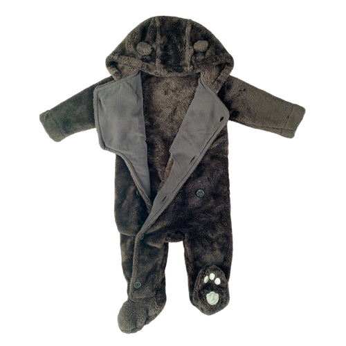 Brown Fuzzy Fleece 1-Piece 6-12 months / Male / Everyday