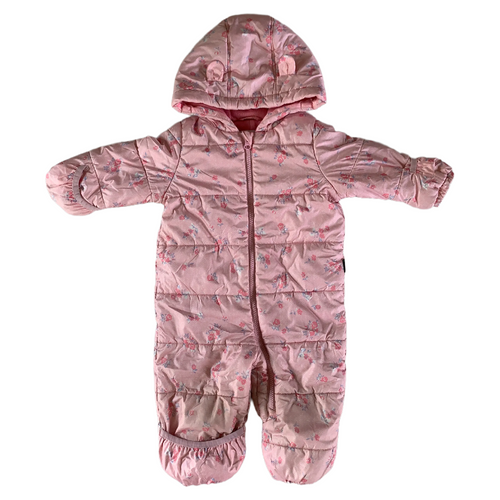 Pink Floral Winter Snowsuit, 12-18m