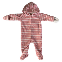 Pink and White Fleece 1-Piece 6-12 months / Female / Everyday