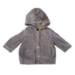 Grey Corduroy Winter Coat