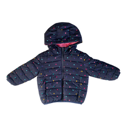 Navy and Polka Dots Puffy Coat