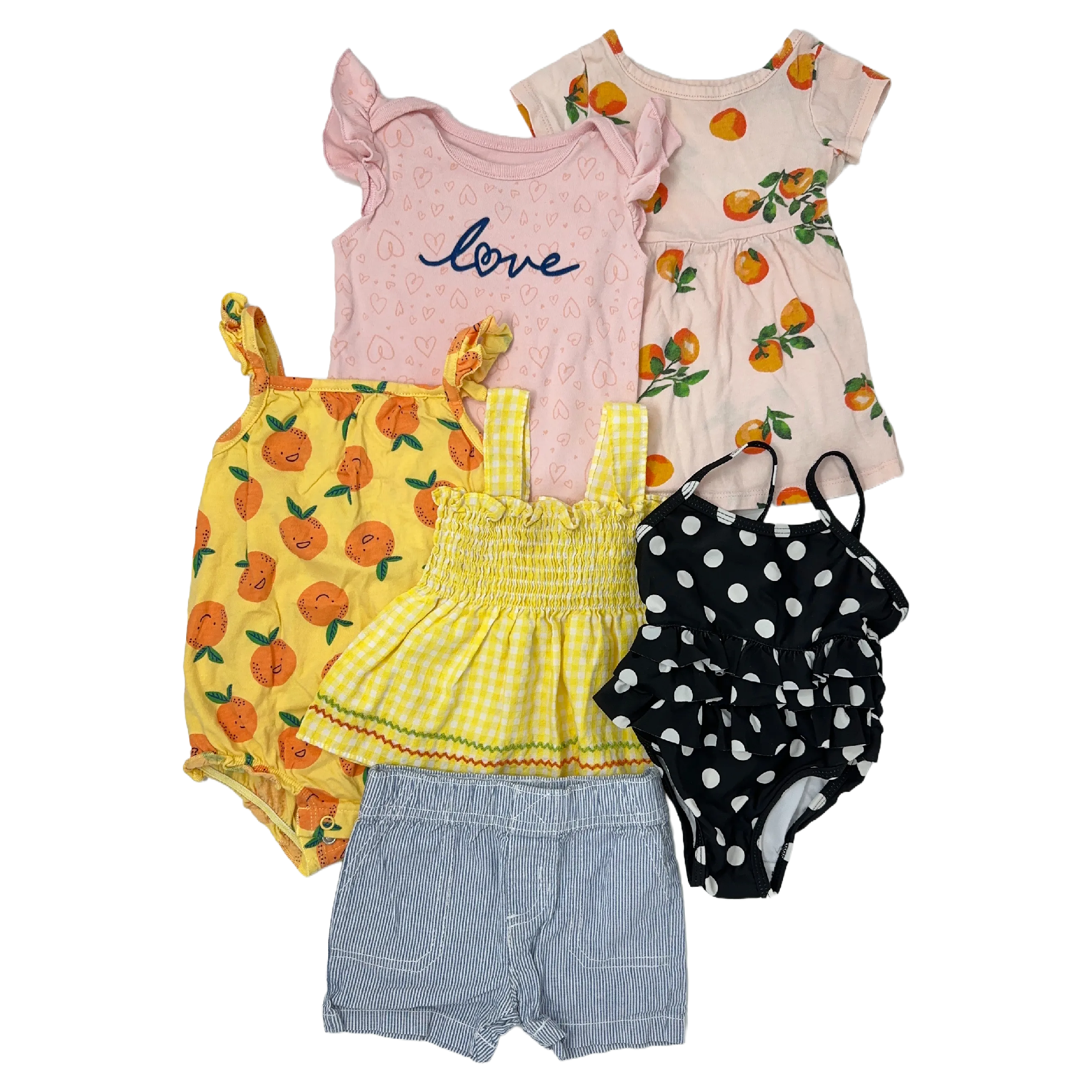 Oranges on Pink and Yello