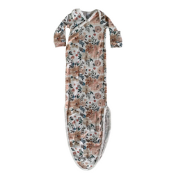 Peach Floral Knotted Gown Newborn / Female / Everyday